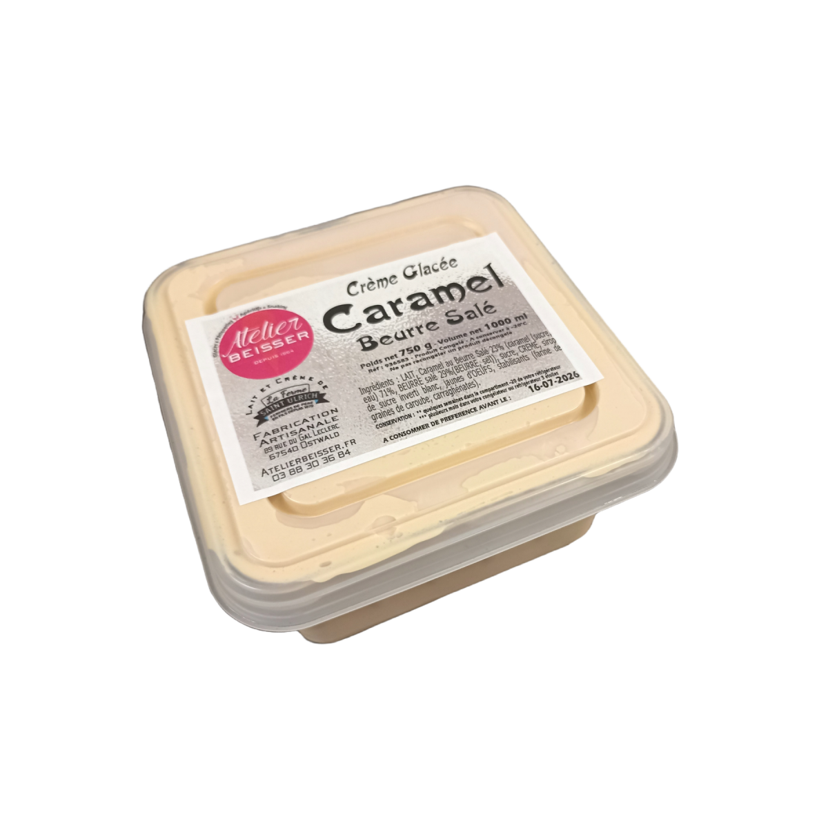 Crème Glacée Caramel Beurre Salé - le bac de 1 L