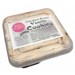 Crème Glacée Vanille Cookies Marbré - le bac de 1 L